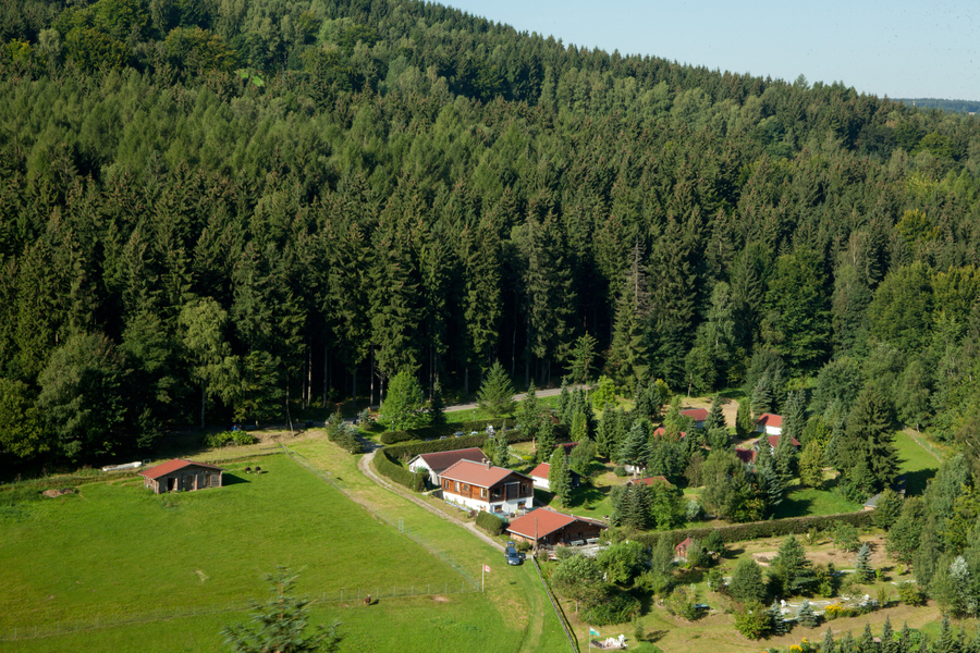 Wiesenlandschaft mit Bach im Schwarzwassertal
